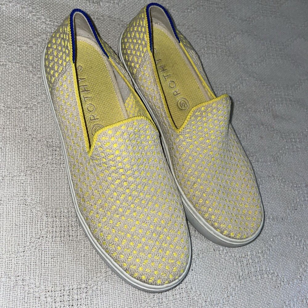 Rothy’s Women’s Casual Sneakers Size 8 M Yellow Fabric Going Out Party Fun